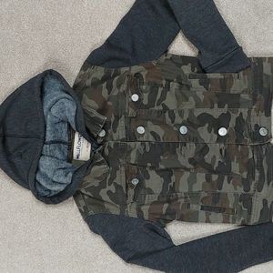 Wallflower mock-layered denim jacket